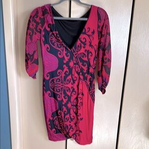 Red and Black Patterned Dress